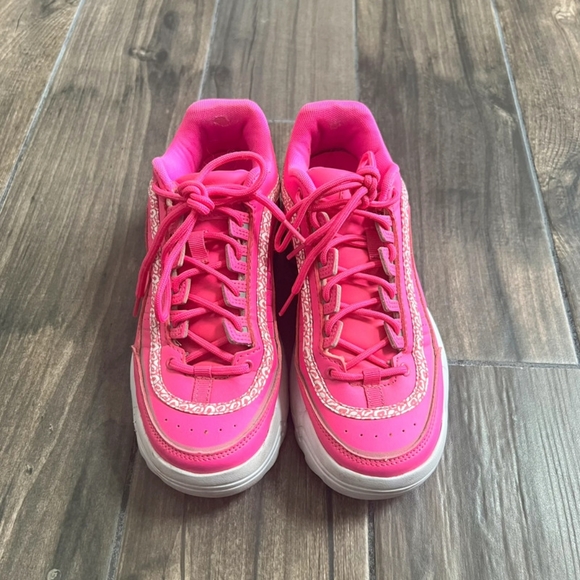 fila chunky sneakers hot pink cheetah size